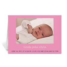 淡粉色寶貝紀念卡 個性化訂製
