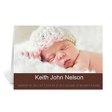 棕褐色嬰兒款寶寶紀念卡 個性化訂製