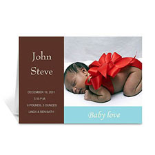 棕褐色時尚款寶寶紀念卡 個性化訂製