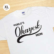 Okayest 個性化 100% 預縮棉白色 T 卹尺寸成人特大號送給媽媽母親節禮物