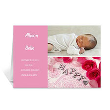 粉色雅緻款拼盤寶寶紀念卡 個性化訂製