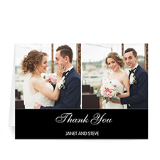 兩幅圖拼盤黑色純款婚禮卡 個性化訂製