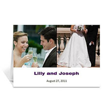 兩圖拼盤白色素款婚禮卡 個性化訂製