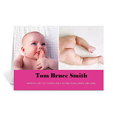兩寶寶拼盤粉紅色小款紀念卡 個性化訂製