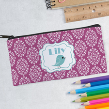 個性化粉色花紋設計筆袋
