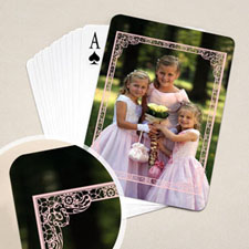 Wedding Anniversary Playing Cards, Pink Frame