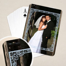 Wedding Anniversary Playing Cards, Blue Frame