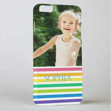 彩虹條紋個性化照片 iPhone 6+ 手機殼