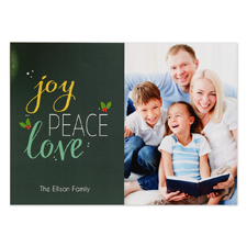 快樂、和平與愛個性化照片聖誕賀卡