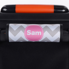 灰色雪佛龍粉紅色個性化行李箱手柄保護套