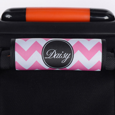 粉紅色雪佛龍黑色個性化行李箱手柄保護套