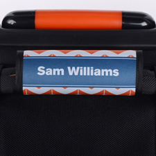 橙色條紋雪佛龍海軍個性化行李箱手柄保護套