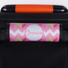 可愛的粉紅色雪佛龍個性化行李箱手柄保護套