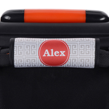 灰色希臘鑰匙個性化行李箱手柄保護套