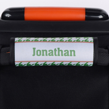 綠色獵犬牙紋個性化行李箱手柄保護套