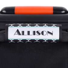 黑色圓形水色框架個性化行李箱手柄保護套
