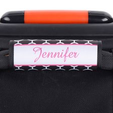 黑色圓形粉色框架個性化行李箱手柄保護套