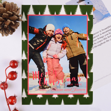 磨砂樹個性化照片聖誕賀卡