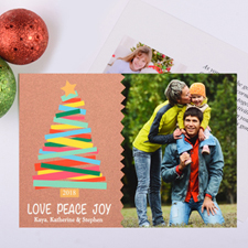 快樂樹木個性化聖誕照片卡