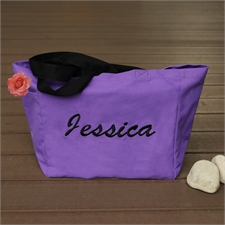 定製刺繡棉手提袋(紫色)