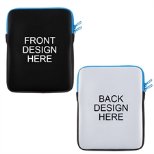 雙面客製化 iPad 保護包 (藍色拉鏈)
