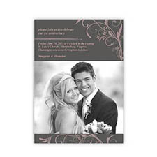 5x7 花卉蕾絲婚禮公告卡，直向 