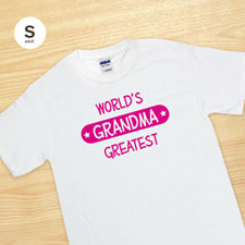 世界上最偉大的祖母個性化 100% 預縮棉白色 T 卹尺寸成人特大號送給媽媽母親節禮物