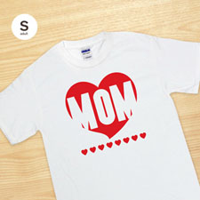 紅色心形媽媽棉白色個性化文字 T 卹尺碼成人小碼送給媽媽，母親節禮物