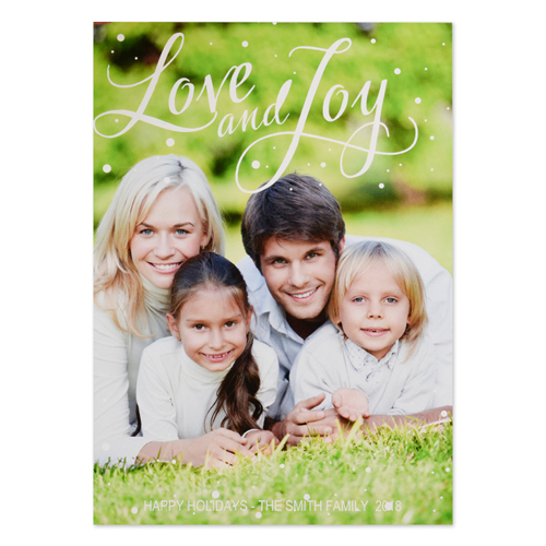 愛與喜悅個性化照片聖誕賀卡