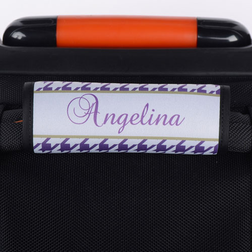 紫色獵犬牙個性化行李箱手柄保護套