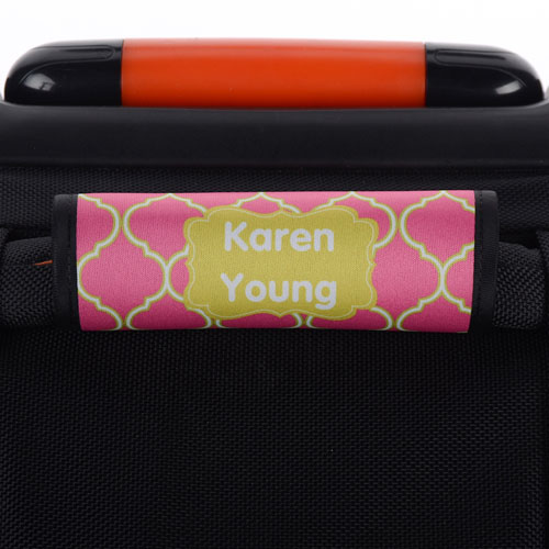 粉紅色石灰四葉草個性化行李箱手柄保護套
