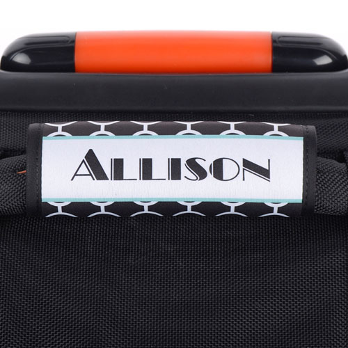 黑色圓形水色框架個性化行李箱手柄保護套