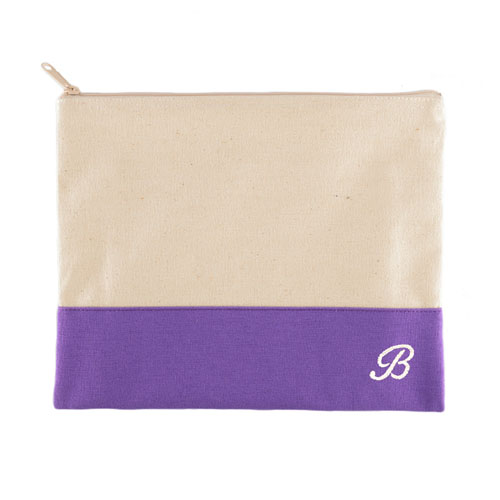 定制刺繡化妝袋，紫色
