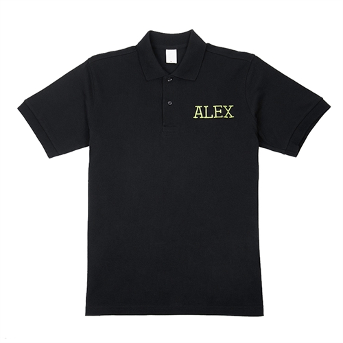 個性化刺繡 XS Polo 衫，黑色