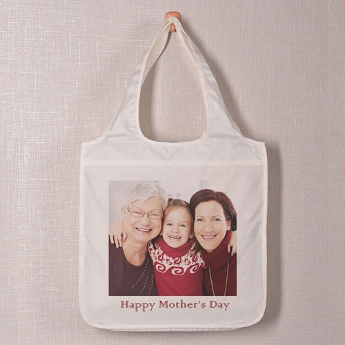 送給周一、祖母、阿姨和姐妹的個性化折疊購物袋方形圖像和文字禮物