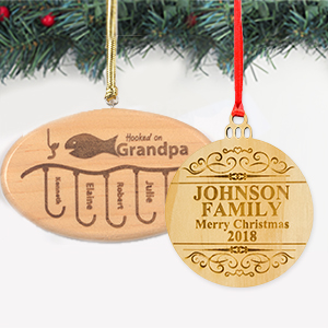 Custom Laser Engrave Wood Ornaments